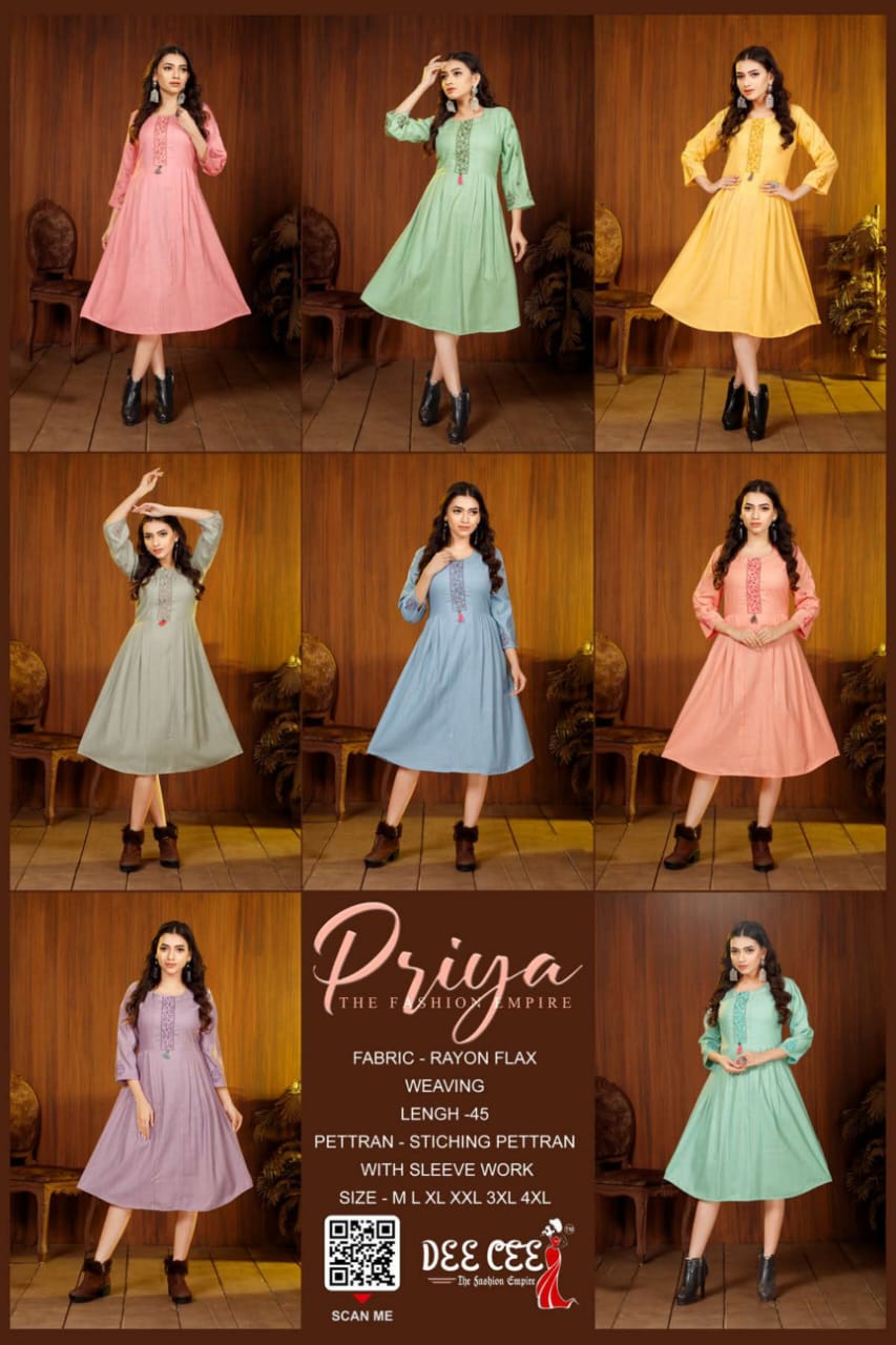 Priya By Dee Cee Rayon Anarkali Kurtis Wholesale Clothing Suppliers In India